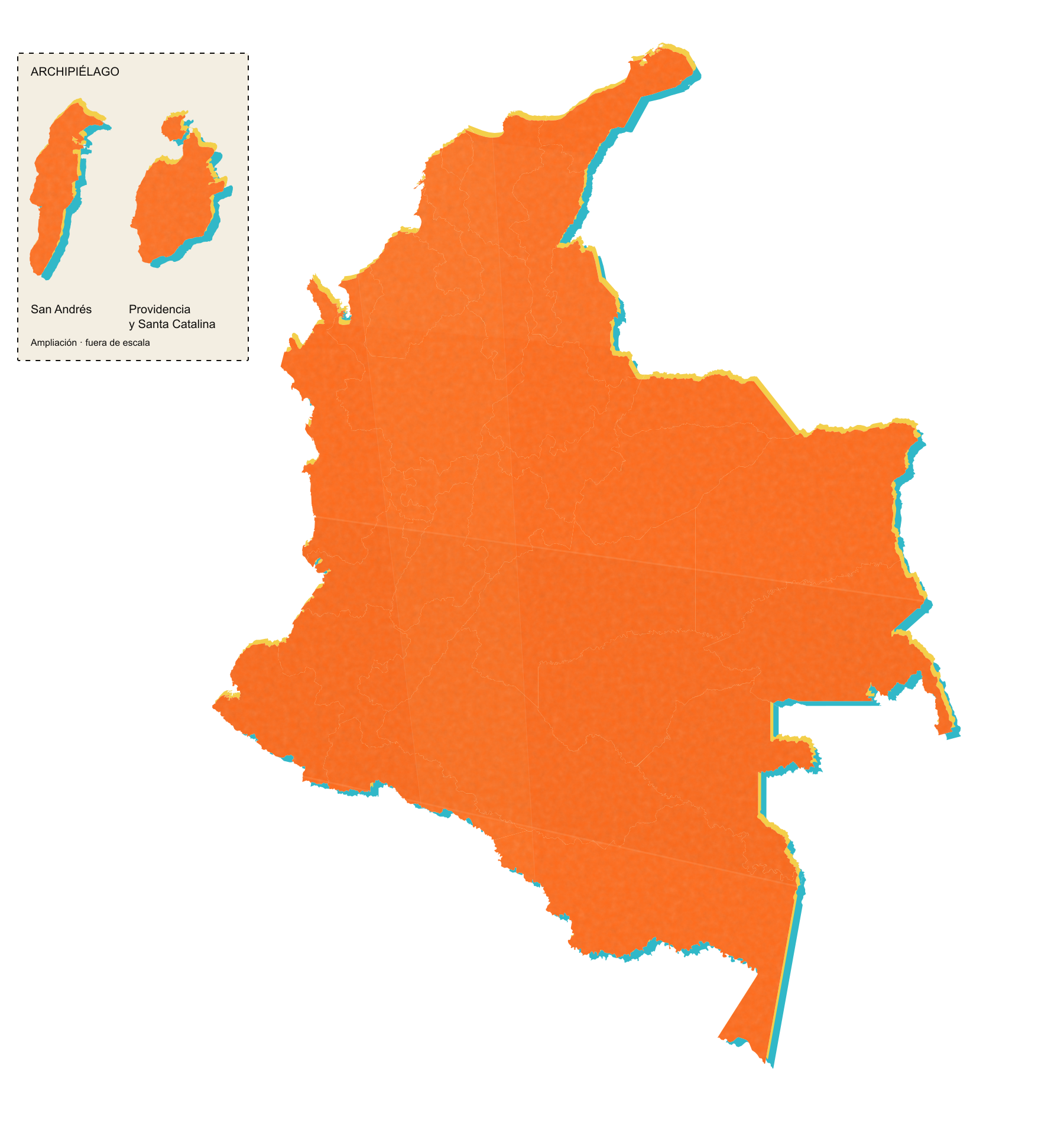 Colombia y archipiélago, elemento independiente de la familia aprobada