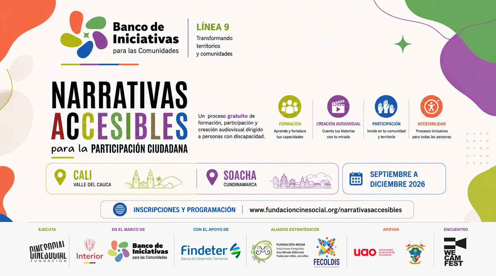 Campaña Narrativas Accesibles, formación para personas con discapacidad en Cali y Soacha